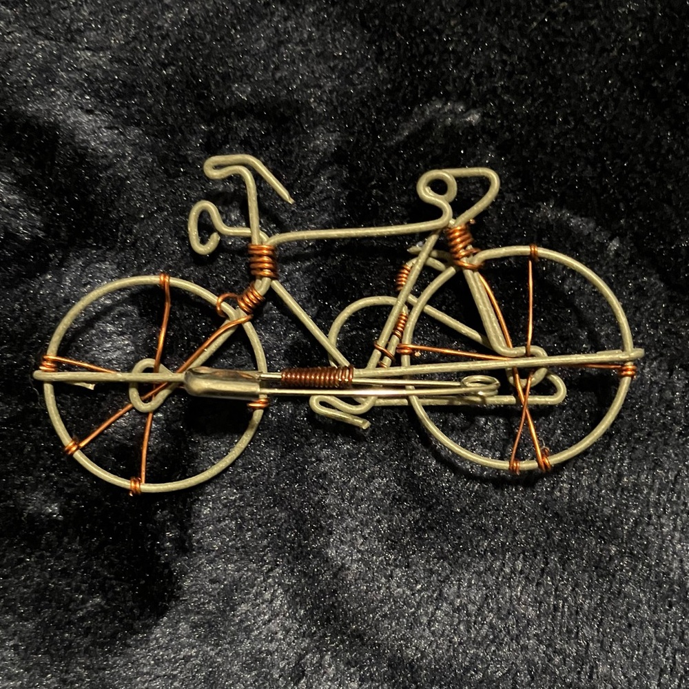 Fair Trade Wire Bicycle Art Brooch